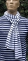 Mobile Preview: Bretonischer Schal mit Kettelband weiss/blaugestreift