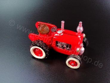 Spardose Keramik Trecker / Traktor rot
