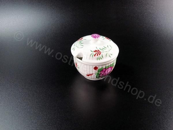 Zuckerdose mit Deckel ca. 9 cm Durchmesser Friesenrose