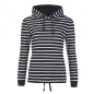 Preview: Bretonisches Kapuzenshirt Rot/Weissgestreift Damen