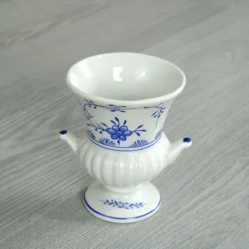 Blumenvase mit Henkel Amphore Höhe ca. 9,5 cm Friesisch blau