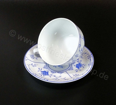 Teetasse klein ca. 0,14 Liter mit Untertasse Friesisch blau Dekor AW