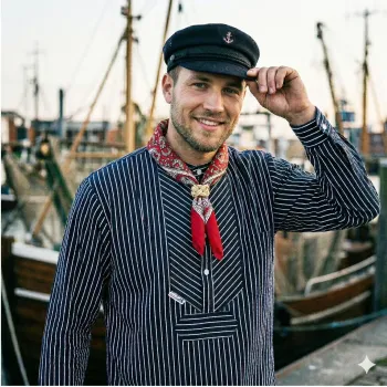 Fischerhemd breitgestreift Herren