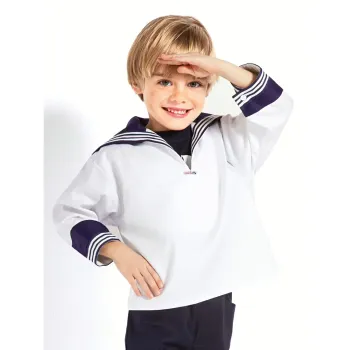Preview: Kinder Matrosenhemd in weiss oder marine