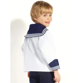 Preview: Kinder Matrosenhemd in weiss oder marine