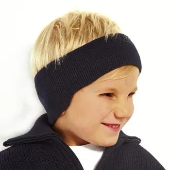 Kinder-Stirnband mit Ohrschutz / 100% Schurwolle