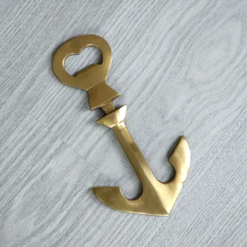 Flaschenöffner Anker aus Messing antik