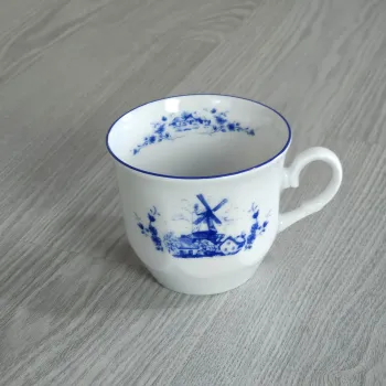 Preview: Kaffeetasse mit Untertasse Dekor Windmühle