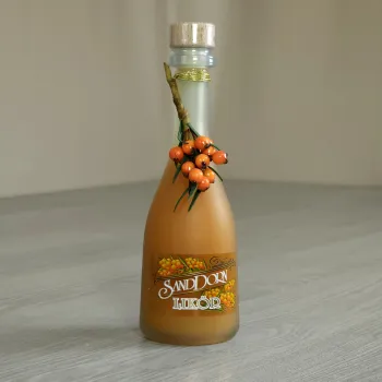 Sanddorn Likör mit 25 % Sandornsaftanteil 0,2 Liter 15 % vol