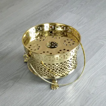 Teestövchen Teewärmer Messing mit Bügelgriff - 15,5 cm