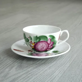 Teetasse klein mit Untertasse Friesenrose