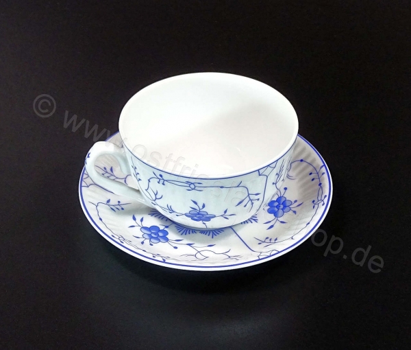 Teetasse klein ca. 0,14 Liter mit Untertasse Friesisch blau Dekor AW