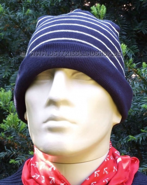 Rollmütze gestreift 100% Baumwolle in 3 Farbkombinationen