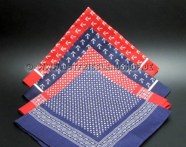 Vierecktuch 54cm x 54cm Muster Punkte oder Anker