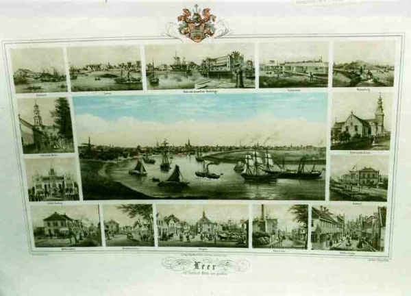 Leer von Visscher´s Mühle aus gesehen Faksimiledruck