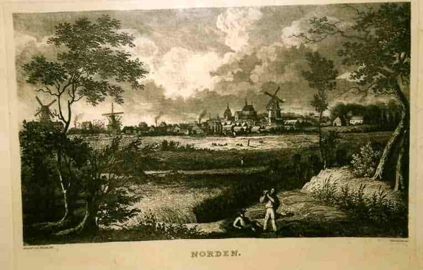 Norden gesamte Ansicht von Süden gesehen Faksimiledruck unkoloriert