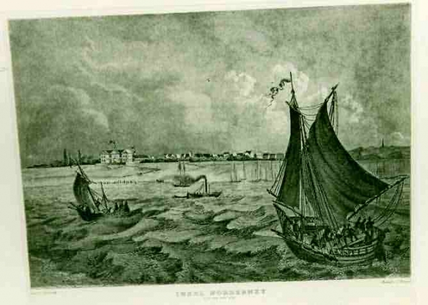 Insel Norderney von der See aus Faksimiledruck