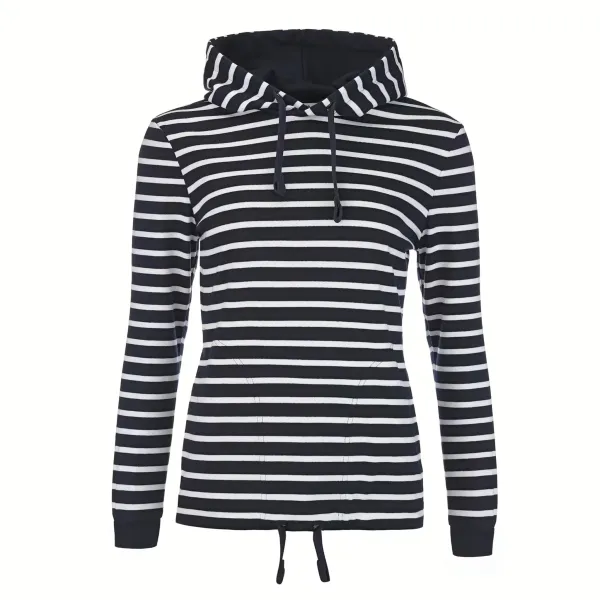 Bretonisches Kapuzenshirt Rot/Weissgestreift Damen
