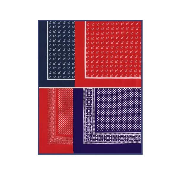 Vierecktuch 54cm x 54cm Muster Anker oder Punkte