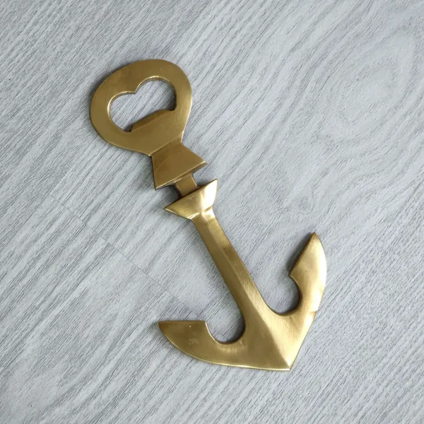 Flaschenöffner Anker aus Messing antik