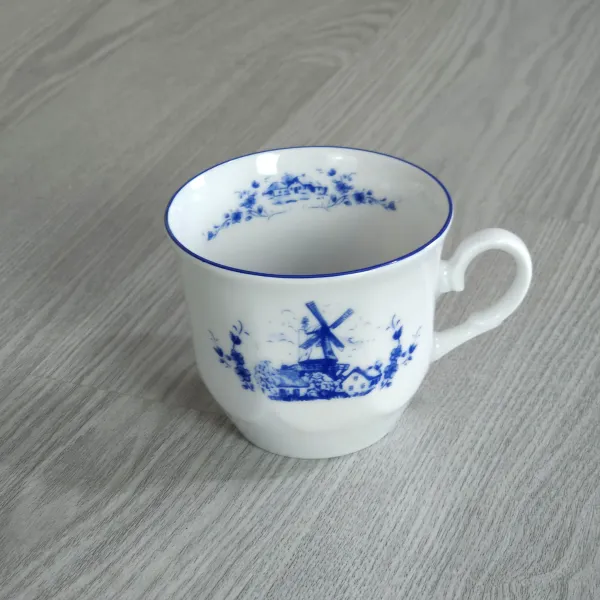Kaffeetasse mit Untertasse Dekor Windmühle