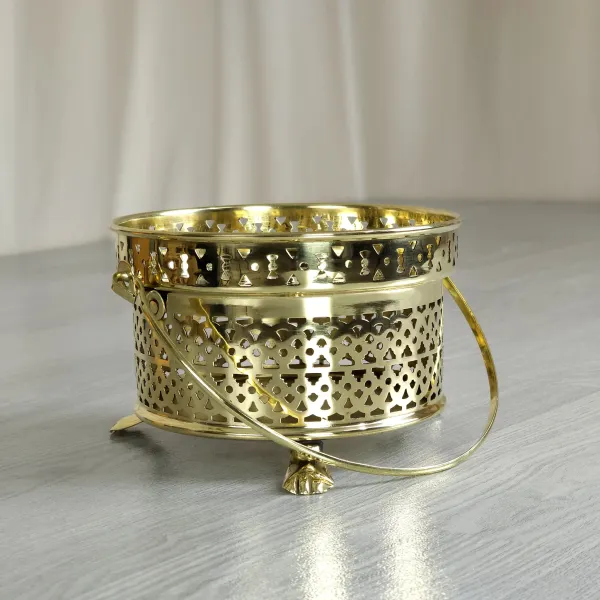 Teestövchen Teewärmer Messing mit Bügelgriff - 15,5 cm