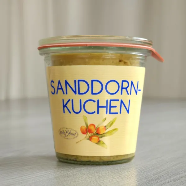 Sanddorn Kuchen im Glas 140 g