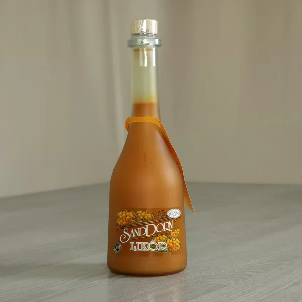 Sanddorn Likör mit 25 % Sandornsaftanteil 0,5 Liter 15 % vol