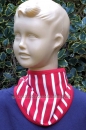 Bretonisches Kinderhalstuch mit Klettverschluss rot/weissgestreift