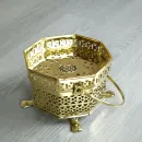 Teestövchen Teewärmer Messing 8-eckig mit Bügelgriff - 15,5 cm