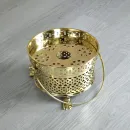 Teestövchen Teewärmer Messing mit Bügelgriff - 15,5 cm