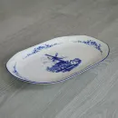 Untersatzplatte für Sahnegiesser und Zuckerdose Dekor Windmühle